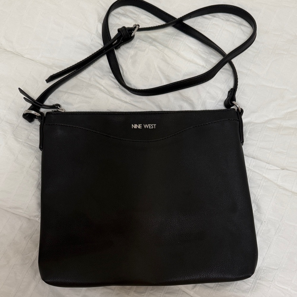 Nine West Black Faux Leather Crossbody Shoulder Bag